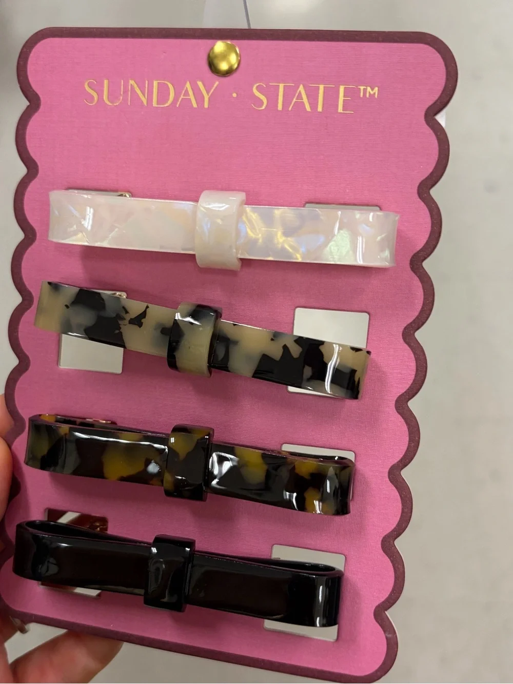 NWT ⚜️🖤⚜️ Sunday State Bows Hair Clips Set of 3